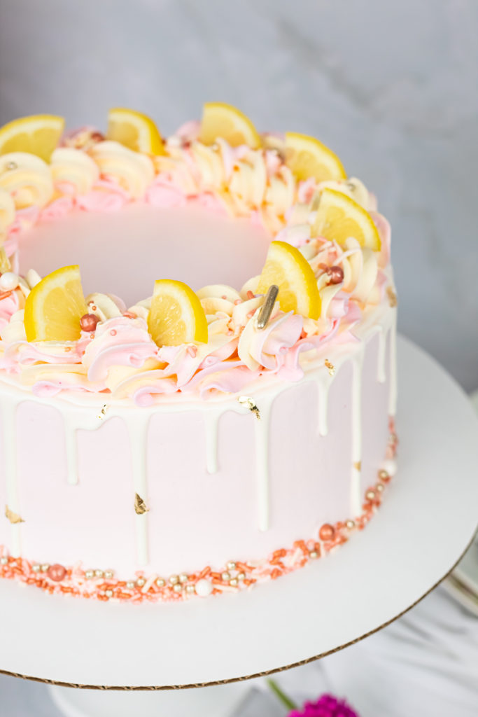 strawberry pink lemonade cake